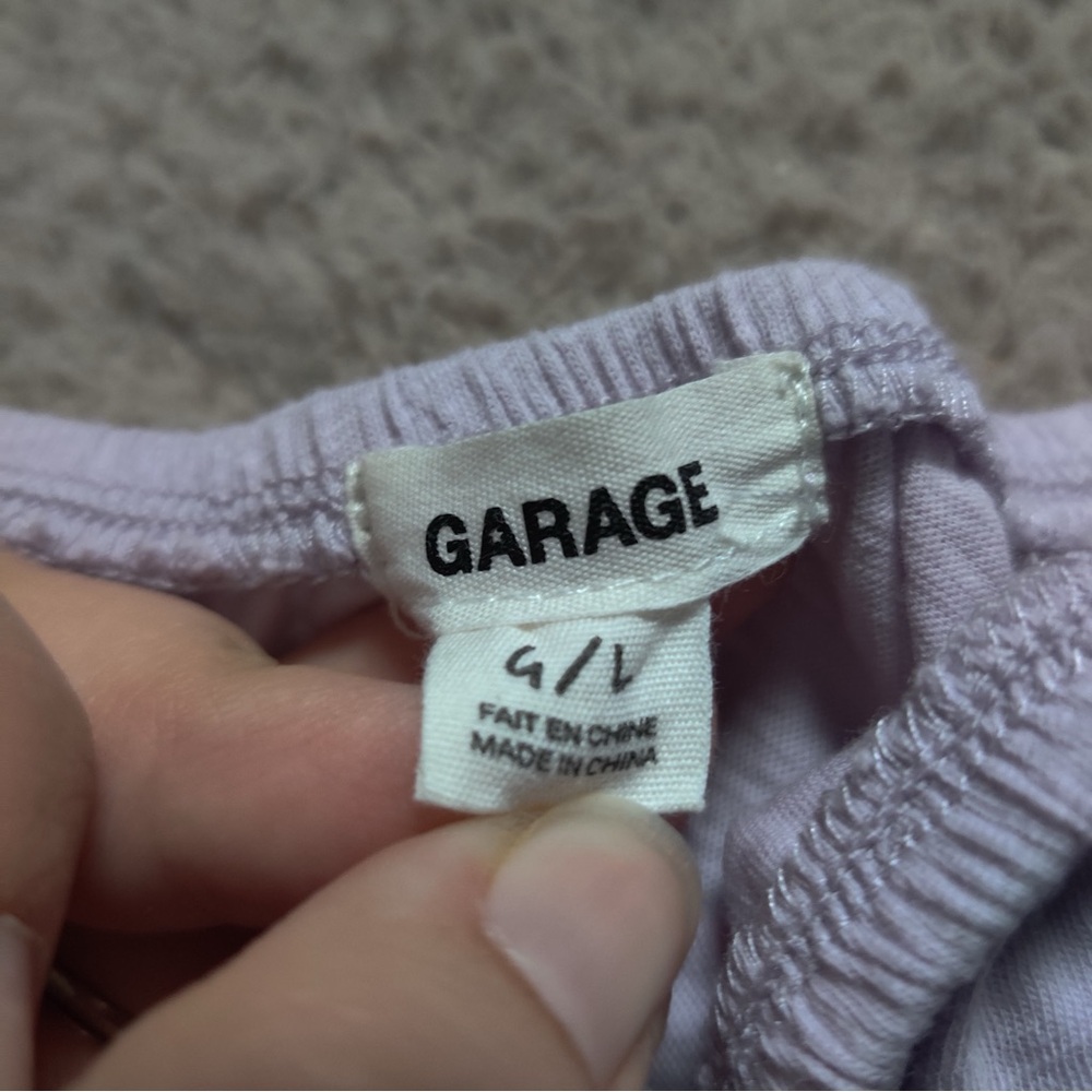 Garage Lavender Off-Shoulder Crop Top - Picture 2 of 5